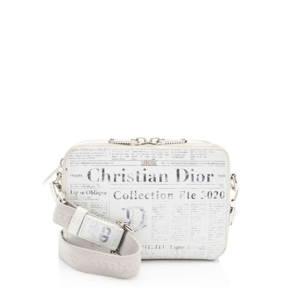 Dior | Bags | Dior X Daniel Arsham Leather Newsprint Double Zip